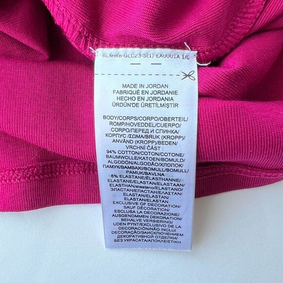 Lauren by RL Fuchsia Pink Contrast Trim Scoop Neck 3/4 Sleeve Top-Size L - Picture 7 of 10